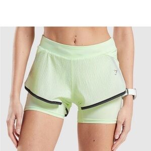 Gymshark Women’s Speed 2 in 1 Shorts Cucumber Green Size XL
